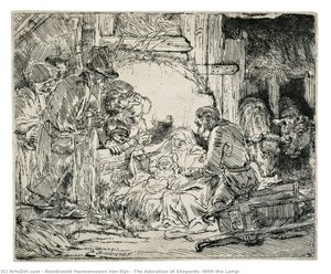 The Adoration Of Shepards (with The Lamp) — Rembrandt Van Rijn
