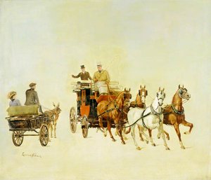 A Dog Cart and Stage Coach at Olympia, London
