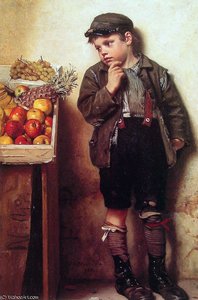 Eyeing The Fruit Stand — John George Brown