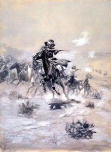 Navajo Horse Thieves Pursued — Charles Marion Russell