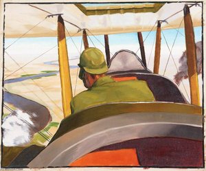 A British Pilot In A Be2c Approaching Hit Along The Course Of The River Euphrates, July 1919 — Sydney William Carline