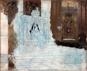 Altar In A Baroque Church — Adolph Von Menzel