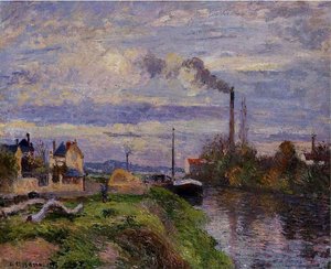 Quai Du Pothuis, At Pontoise — Camille Pissarro, Impressionist Landscape