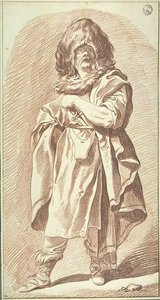 A Drapped Man With A Fur Hat — Charles-andré Van Loo