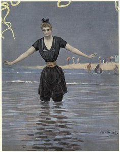 Woman In Bathing Suit At The Beach — Jean Georges Béraud