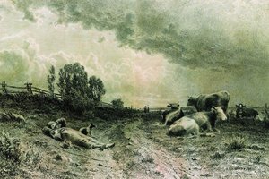 Summer In The Field (landscape With A Herd) — Ivan Ivanovich Shishkin