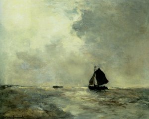 Sailing Boat In Choppy Seas — Jan Weissenbruch