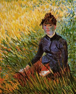 Woman Sitting In The Grass — Vincent Willem Van Gogh