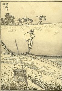 Fuji Over A Bank — Katsushika Hokusai, Ukiyo-e
