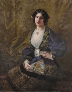 Sicilian Woman In The Traditional Costume Of Piana Degli Albanesi — Ettore Maria De Maria Bergler