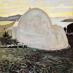Church At Santorini — Konstantinos Maleas, Post-impressionism