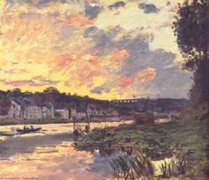The Seine At Bougival In The Evening — Claude Monet