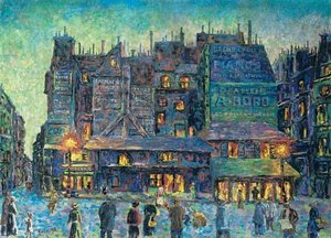 Paris, Busy Street At Night — Maximilien Luce