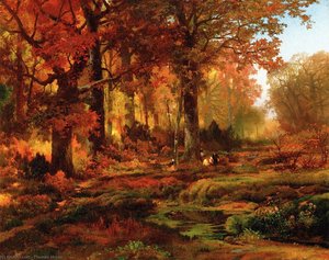 Nutting, Autumn — Thomas Moran