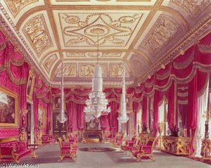 The Crimson Drawing Room, Carlton House — William Henry Pyne