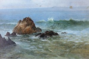 Seal Rocks On Pacific Coast, California — Albert Bierstadt