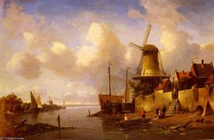 Winter And Summer Canal — Charles Henri Joseph Leickert