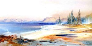 The Yellowstone Lake With Hot Springs — Thomas Moran