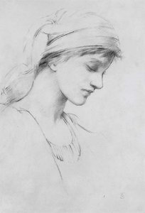 Study Of A Young Girl In Profile To The Right — John Melhuish Strudwick