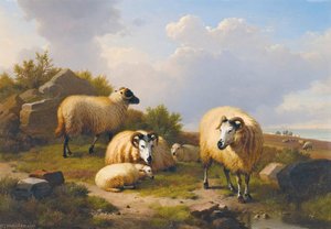 Sheep In A Scottish Landscape — Eugène Joseph Verboeckhoven