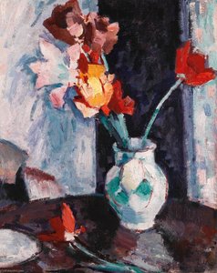 Tulips In A White Vase — Samuel John Peploe