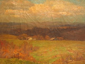 Farm In The Wooded Hills — Theodore Clement Steele, Impressionism