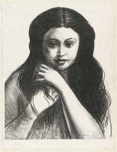 Head Of A Girl With Black Hair (femme Avec Cheveux Noir) From Metamorphoses — André Derain, Fauvism