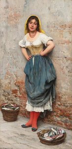 A Young Fishwife — Eugen Von Blaas