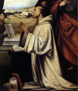 Vision Of St Bernard With Sts Benedict And John The Evangelist (detail) — Fra Bartolomeo, Renaissance Humanism
