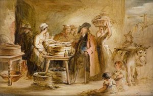 Opening Oysters — Alexander Senior Fraser, Genre Painting