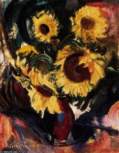 Still-life With Sunflowers — Ödön Márffy