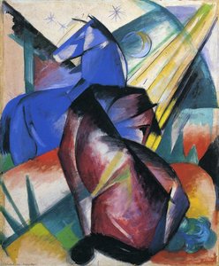 Two Horses, Red And Blue — Franz Marc, Cubism