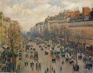 Le Boulevard Montmartre, Apres-midi, Soleil, — Camille Pissarro, Impressionism