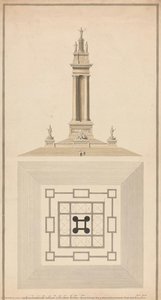 Final Design For A Naval Monument: Plan And Elevation — Charles Heathcote Tatham, 1772–1842, British