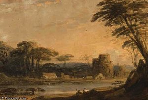 A Fortified Village By A River — John Varley I (the Older)