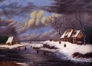 Dutch Skating Scene, (painting) — Joseph H Hidley