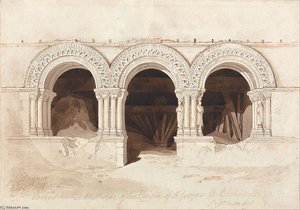 Arches In The West Side Of The Cloister Of Saint. Georges De Bocherville, Near Rouen, Normandy — John Sell Cotman