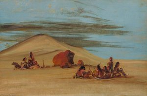 Sioux Worshiping At The Red Boulders — George Catlin