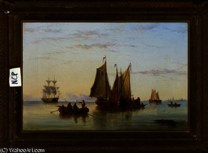 Fishing Boats And Other Vessels On The Scheldt — Henry Redmore