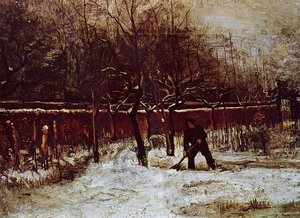 The Parsonage Garden At Nuenen In The Snow — Vincent Willem Van Gogh