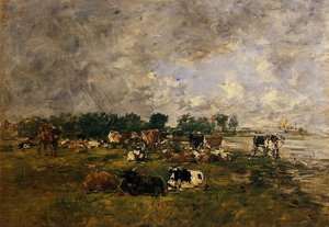Cows In The Fields — Eugène Louis Boudin