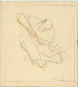 Lewers At Work — Francis Henry Critchley Hinder, Modernism
