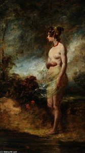 Female Nude Standing In The Open — William Etty