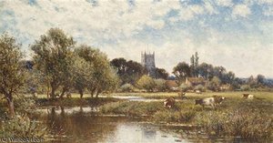 Cattle Watering, Kempstead-on-thames — Alfred I Glendening