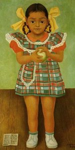 Portrait Of The Young Girl Elenita Carrillo Flores — Diego Rivera, Naive Art / Primitivism