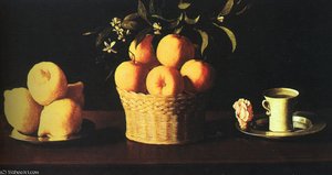 Still Life With Oranges And Lemons, Contini B — Francisco De Zurbarán, Baroque