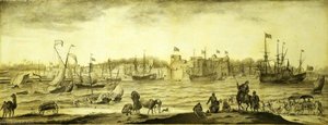 A Dutch Settlement In India, Probably Surat — Ludolf Backhuysen I