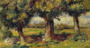 Landscape Near Pont Aven — Pierre-auguste Renoir, Impressionist Landscape