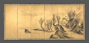 Landscapes With The Chinese Literati Su Shi And Tao Qian — Nagasawa Rosetsu