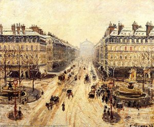Avenue De L'opera. Snow Effect 1 — Camille Pissarro, Impressionism